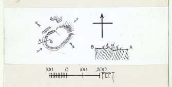 Publication drawing; plan and ditch section, Harly Darlies.