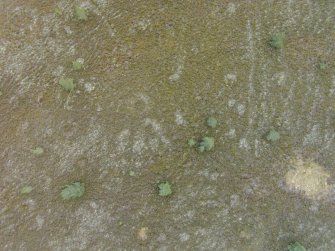 Oblique aerial view of hut circle D and adjacent hollow ways.