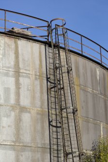 Detail of access ladder at top of tank