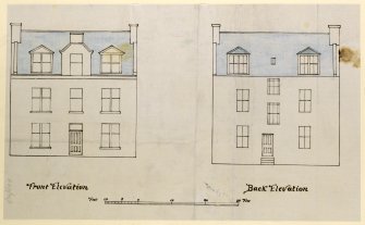 Aberdeen, Hartington Road.
Plan, elevations and sections.
Insc: 'Plan of Five Houses North side of Hartington Road'.
