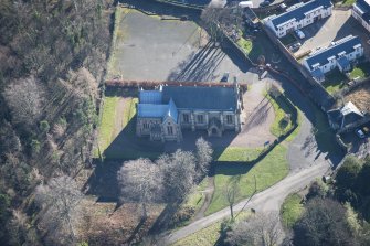 Oblique aerial view of St Mary's Episcopal Church, looking SE.