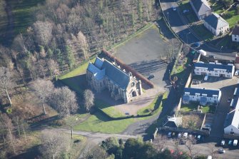 Oblique aerial view of St Mary's Episcopal Church, looking ESE.