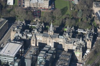 Oblique aerial view of the Quartermile Development, looking NNW.