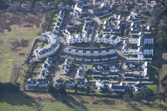 Oblique aerial view of Dunfermline College of Physical Education, looking SW.