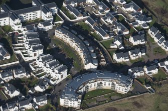 Oblique aerial view of Dunfermline College of Physical Education, looking NNW.