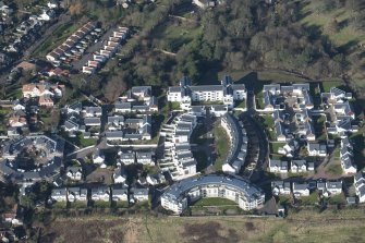 Oblique aerial view of Dunfermline College of Physical Education, looking WNW.