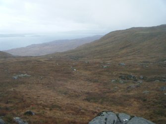 View across proposed extension to the east of the quarry, facing south east, photograph from an archaeological walkover at Glensanda Quarry, Ardgour