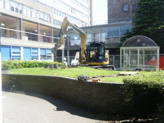 General view of raised garden area, photograph from archaeological evaluation at Edinburgh Napier University, Merchiston Campus