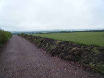 Spoil along track, photograph from archaeological watching brief at Southfield Farm, Dalkeith