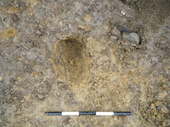 Pit 1, plan, photograph from archaeological watching brief at Southfield Farm, Dalkeith