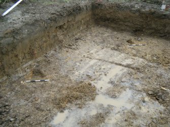 Overall excavation, showing pits, photograph from archaeological watching brief at Southfield Farm, Dalkeith