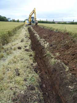 Working view of the cable trench excavations, photograph from archaeological watching brief at Southfield Farm, Dalkeith