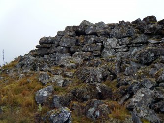 Caisteal Mac Tuathal, external rampart face at south-west corner, photo taken September 2010, illustration 2 from a report on a topographic archaeological survey at five Pictish Forts in the Highlands