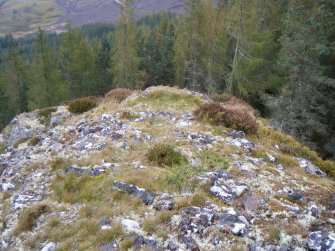 View towards natural spur at south corner of fort, photograph of Dun da Lamh, from a topographic archaeological survey at five Pictish Forts in the Highlands