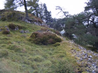 View along middle part of south rampart, photograph of Dun da Lamh, from a topographic archaeological survey at five Pictish Forts in the Highlands