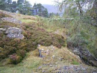 View towards possible entrance in the north rampart, photograph of Dun da Lamh, from a topographic archaeological survey at five Pictish Forts in the Highlands