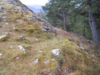 Modern path leading up to fort, photograph of Dun da Lamh, from a topographic archaeological survey at five Pictish Forts in the Highlands