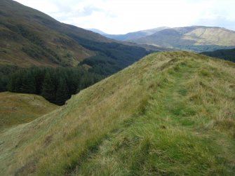 View along south rampart of Dun Deardail, from a topographic archaeological survey at five Pictish Forts in the Highlands