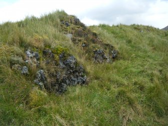 Two vitrified blocks along outside of south rampart of Dun Deardail, from a topographic archaeological survey at five Pictish Forts in the Highlands