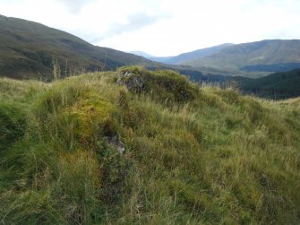 Vitrified block of masonry on north rampart, photograph of Dun Deardail, from a topographic archaeological survey at five Pictish Forts in the Highlands