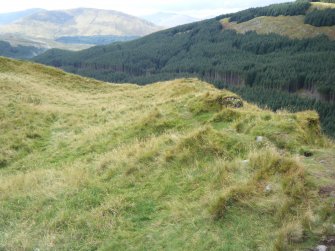 View along north rampart, photograph of Dun Deardail, from a topographic archaeological survey at five Pictish Forts in the Highlands