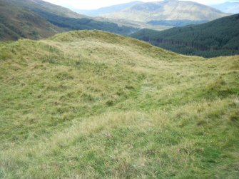 View of fort interior from the east, photograph of Dun Derdrail, from a topographic archaeological survey at five Pictish Forts in the Highlands