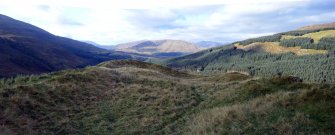 Panoramic view of fort interior from the north east, photograph of Dun Deardail, from a topographic archaeological survey at five Pictish Forts in the Highlands