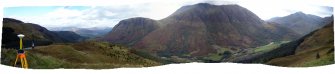 Panoramic view towards Ben Nevis from the fort, photograph of Dun Deardail, from a topographic archaeological survey at five Pictish Forts in the Highlands