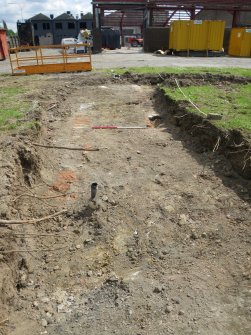 Trench 3 - Brick foundations, photograph from final report on an archaeological evaluation at Main Street, Bridgeton