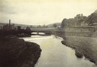 General view of Lyne railway station and bridge
