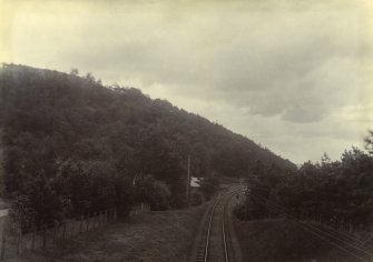 View of railway track, possibly near Peebles