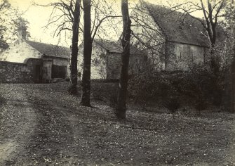 View from W of farmhouse and stables, The Peel, Busby
