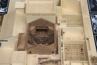 Bennetts Architects' model of design for alterations to theatre (roof off).