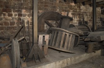 Sub-stage. Stored stage machinery parts.