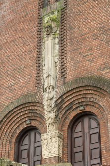 Detail of sculpture on north front.