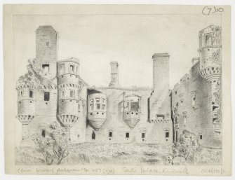 Drawing showing west elevation of Earl's Palace, Kirkwall.