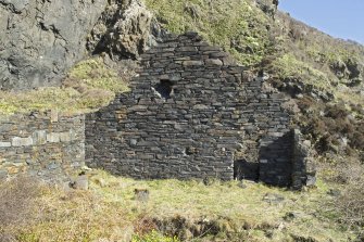 Building to north of boiler house, view of west gable