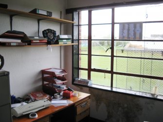 Main Pavilion. Interior. Office with steel-framed window.