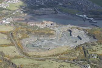 Oblique aerial view of Cruiks Quarry, looking NNE.