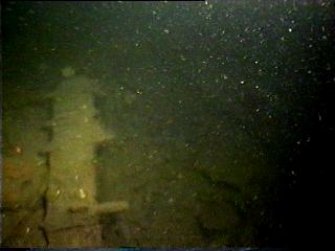 Diver photograph of Beagle steamship bow