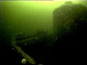 Diver photograph of boiler on Margeret Niven steamship