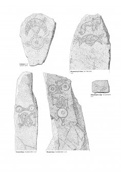 Class 1 Pictish symbol stones, ink drawing