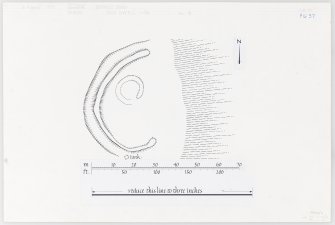 Publication plan of settlement at Burries Burn, based on 1959 survey. Digital image of original drawing.