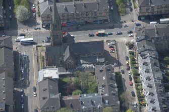 Oblique aerial view of St Mary's Episcopal Church, looking SW.