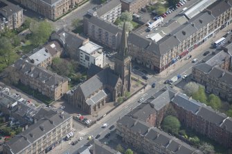 Oblique aerial view of St Mary's Episcopal Church, looking ENE.