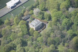 Oblique aerial view of Camphill House, looking WSW.