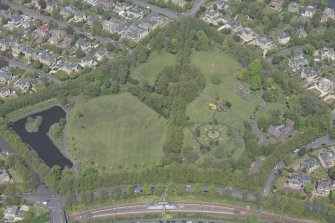 Oblique aerial view of Maxwell Park, looking N.