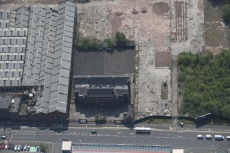 Oblique aerial view of Scotland Street Primary School, looking S.