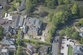 Oblique aerial view of Craigie Hall, looking W.