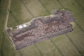 Oblique aerial view during excavation.